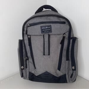 Eddie Bauer Gray/Black Rainier First Adventure Baby Diaper Bag Dad Backpack